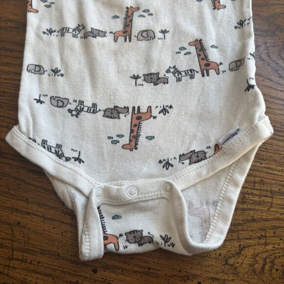 Gerber Baby Size 12 Months 100% Cotton White Zoo Animals Onesie Sleep Comfort - Picture 3 of 9